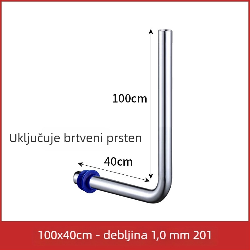 32 mm cijev za ispiranje klozeta tip squat, 304 nehrđajući čelik, L-oblik spojni cijev, produžena cijev za ispiranje s pedalskim ventilom