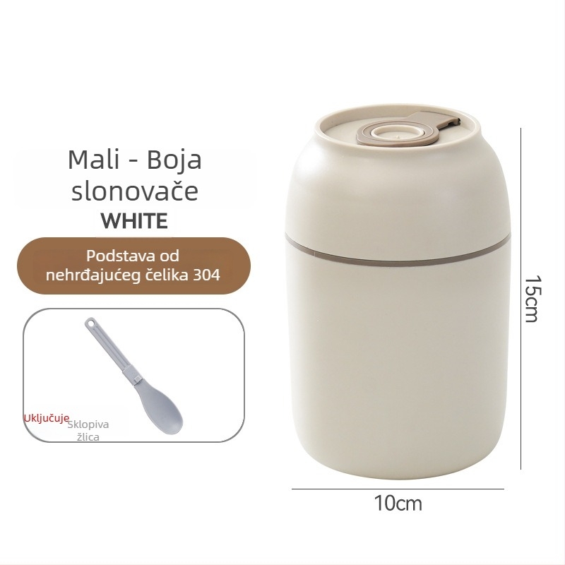 304 čelična izolirana kutija za ručak s čašom za juhu, prijenosna, 800–1000 ml, mikrovalna kompatibilna