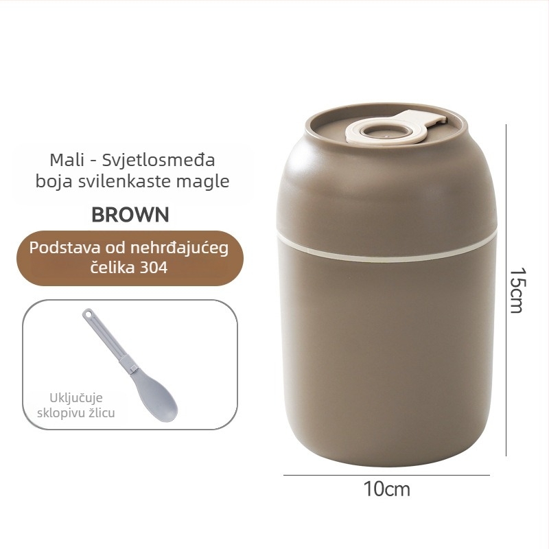 304 čelična izolirana kutija za ručak s čašom za juhu, prijenosna, 800–1000 ml, mikrovalna kompatibilna