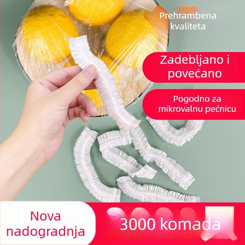 Jednokratni poklopac za plastičnu foliju, za kuhinju, pokrivanje ostataka hrane u zdjelama i tanjurima, s elastičnim otvorom, veleprodaja