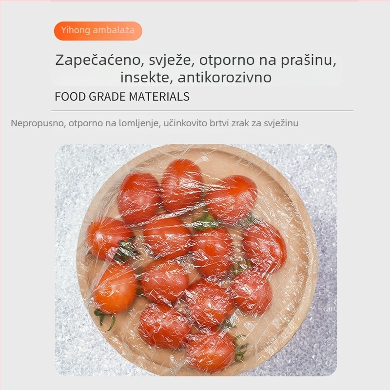 Jednokratni poklopac za plastičnu foliju, za kuhinju, pokrivanje ostataka hrane u zdjelama i tanjurima, s elastičnim otvorom, veleprodaja