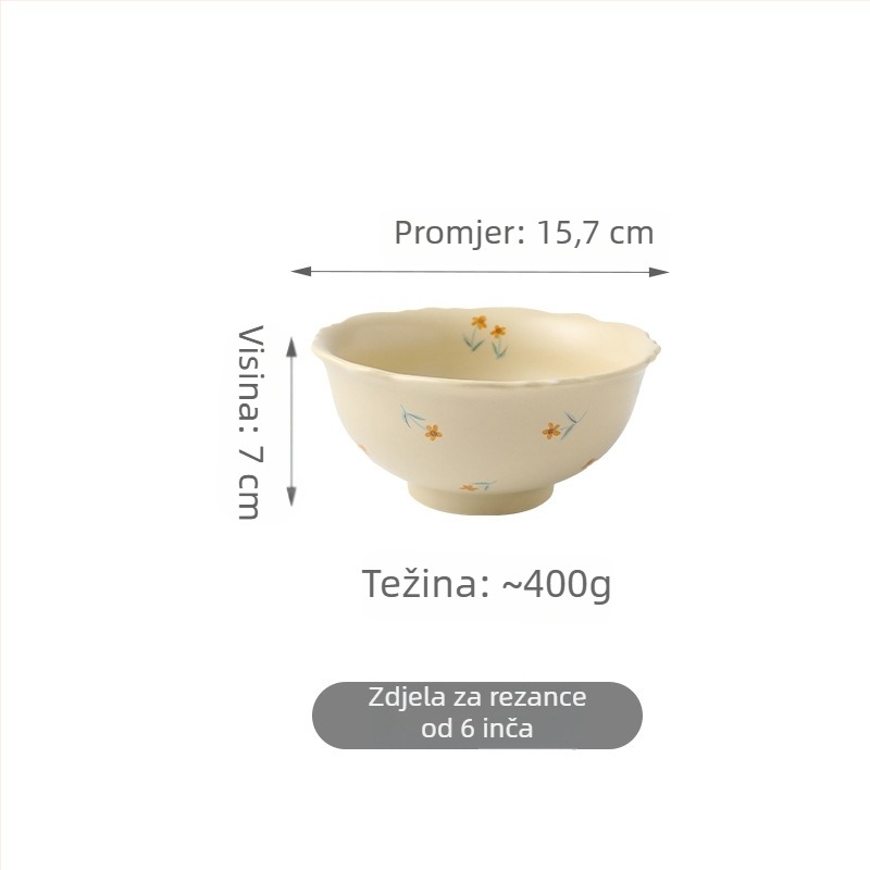Minimalistički cvjetni set posuđa s nepravilnim tanjurima i zdjelama, boje ispod glazure, za kućnu upotrebu, Instagram stil