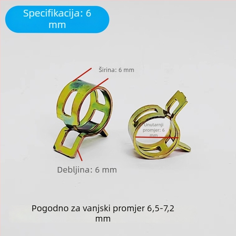 Mingya elastična stezaljka za cijevi, 20 mm, dvostruka uha, čelik 65Mn