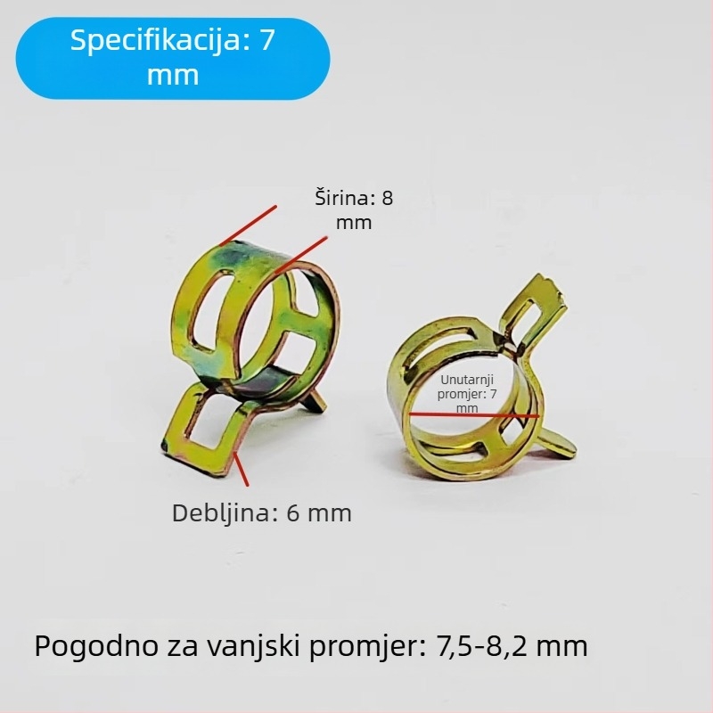 Mingya elastična stezaljka za cijevi, 20 mm, dvostruka uha, čelik 65Mn