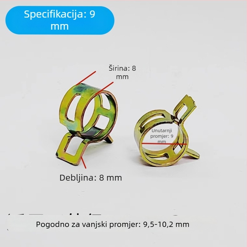 Mingya elastična stezaljka za cijevi, 20 mm, dvostruka uha, čelik 65Mn