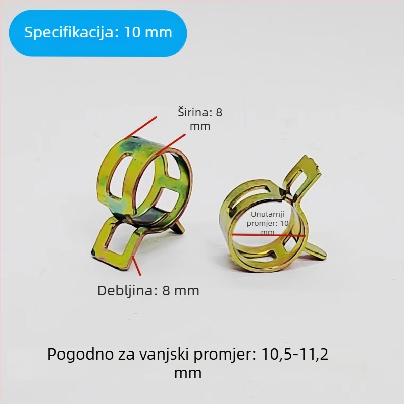 Mingya elastična stezaljka za cijevi, 20 mm, dvostruka uha, čelik 65Mn