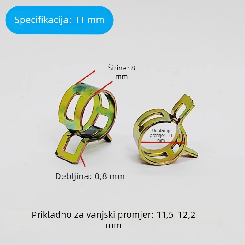Mingya elastična stezaljka za cijevi, 20 mm, dvostruka uha, čelik 65Mn