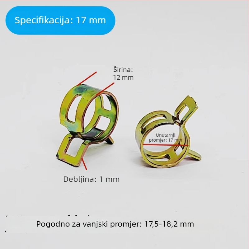 Mingya elastična stezaljka za cijevi, 20 mm, dvostruka uha, čelik 65Mn