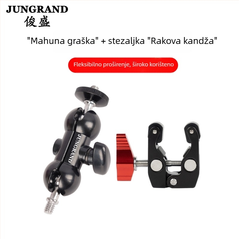 Teški metalni klip u obliku graha, univerzalno podesivi držač za fotografijski monitor, dugi i kratki model, nosač za hot shoe