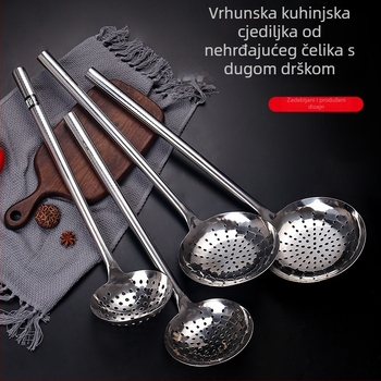 Nehrđajući čelik za hranu: mrežasta kuhača, kuhaća žlica, mrežasto sito, žlica za rezance, velika špachtla, žlica za filtriranje, debela i izdržljiva