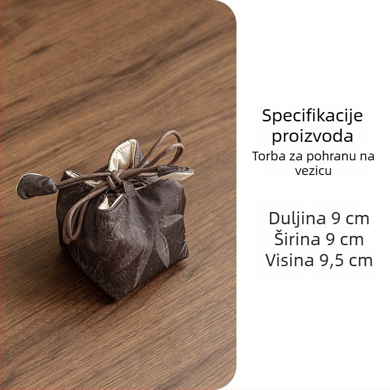 Putna torbica za čajni servis — platnena torbica za čajnik i šalice, prijenosni set za čaj na otvorenom