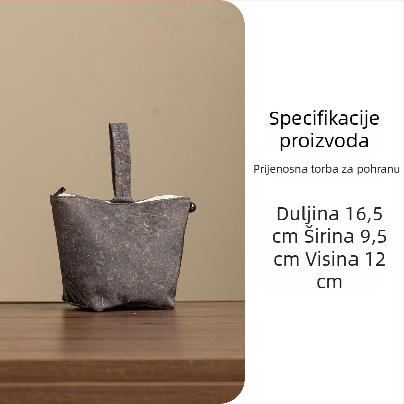 Putna torbica za čajni servis — platnena torbica za čajnik i šalice, prijenosni set za čaj na otvorenom