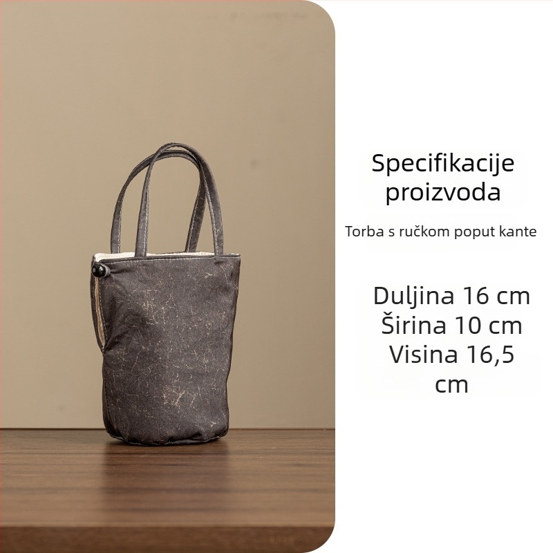 Putna torbica za čajni servis — platnena torbica za čajnik i šalice, prijenosni set za čaj na otvorenom