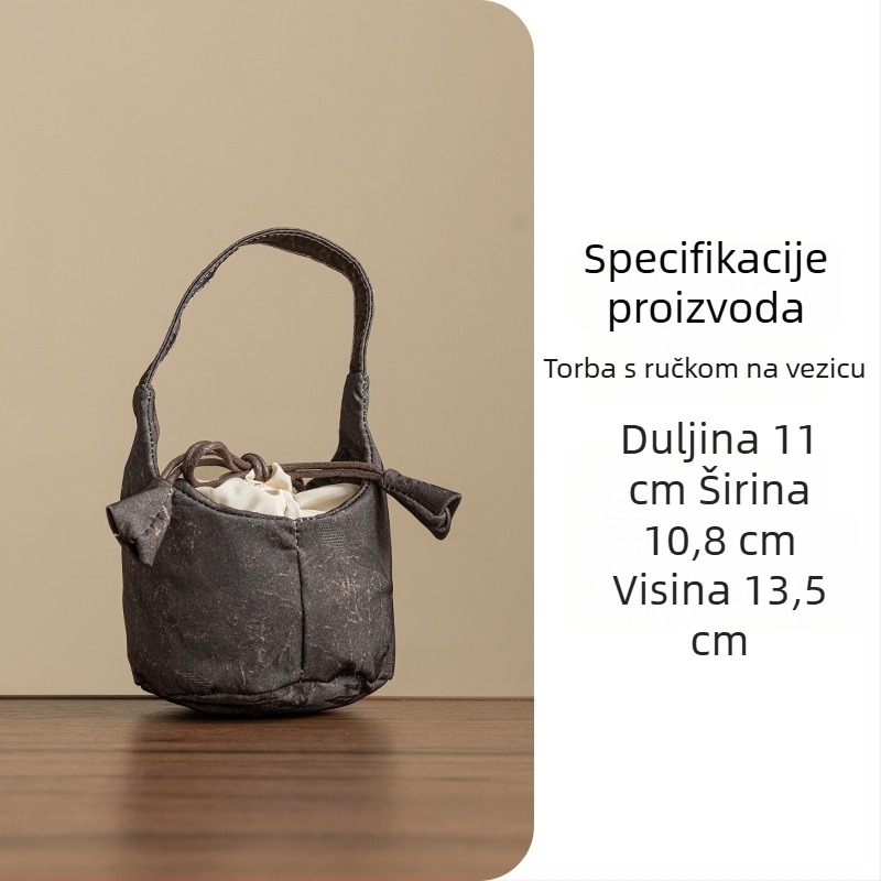 Putna torbica za čajni servis — platnena torbica za čajnik i šalice, prijenosni set za čaj na otvorenom