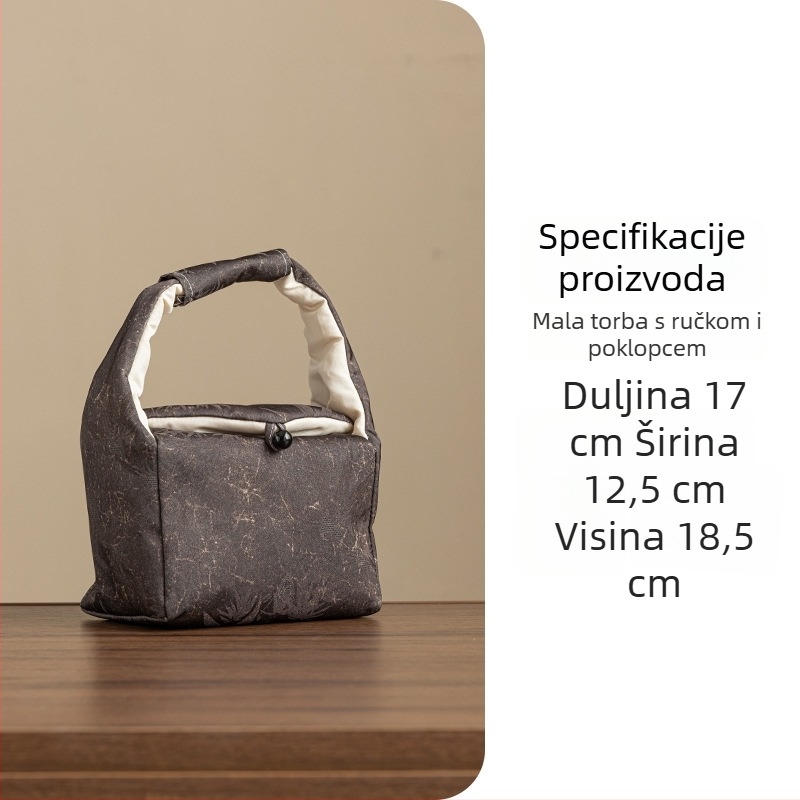 Putna torbica za čajni servis — platnena torbica za čajnik i šalice, prijenosni set za čaj na otvorenom