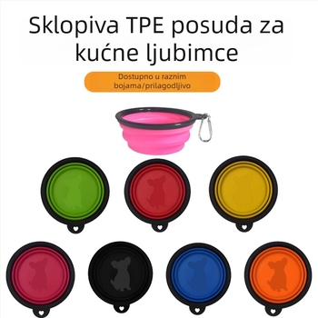 Sklopiva posuda za kućne ljubimce – za mačke i pse, prijenosna vanjska posuda od silikona za hranu