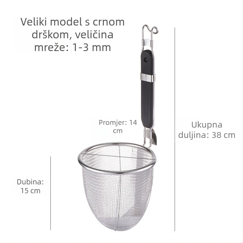 Nerđajući čelični cjedilo za kuhinju – veliko cjedilo za tjesteninu i rezance