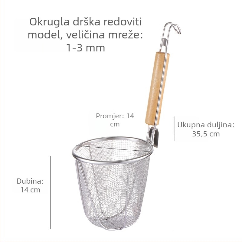 Nerđajući čelični cjedilo za kuhinju – veliko cjedilo za tjesteninu i rezance
