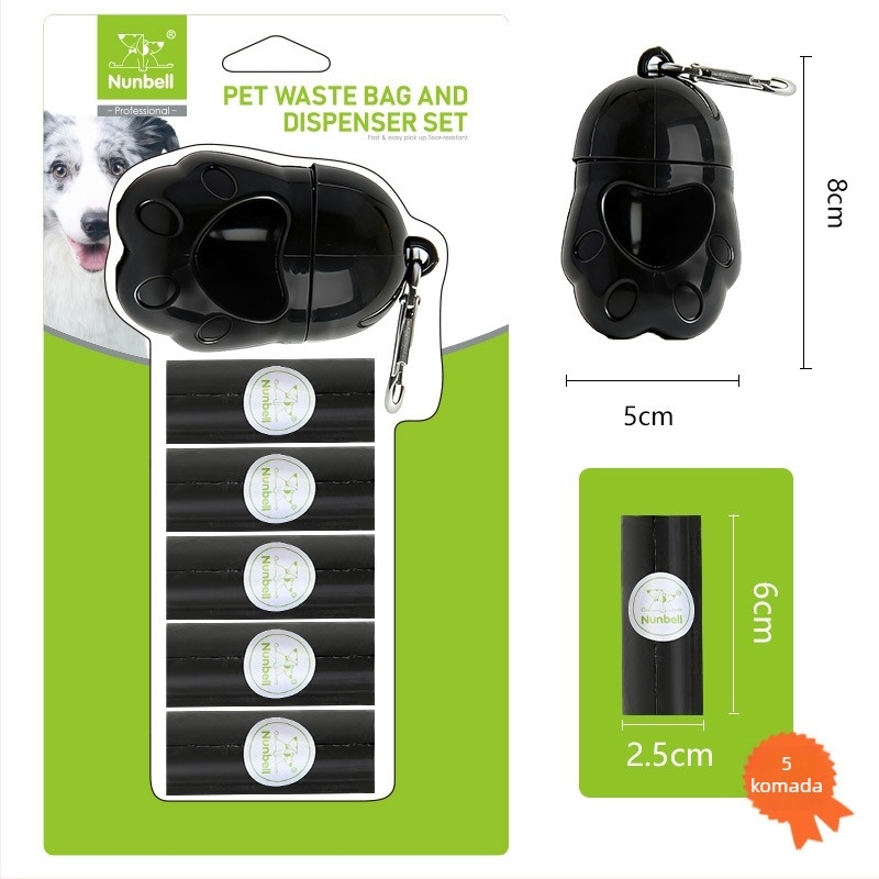 Prijenosni dispenser vrećica za izmet s motivom pingvina, odjeljivač vrećica za mačje i pseće izmet, ključni lanac, PE materijal