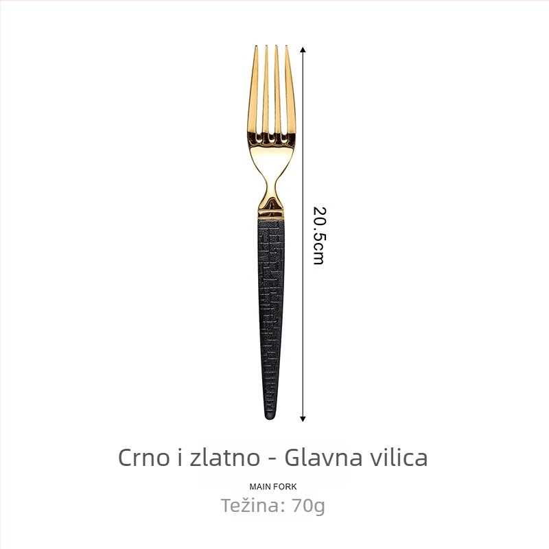 Set pribora od nehrđajućeg čelika 304 sa zmijskim uzorkom, zapadnjački stil: nož i vilica, žlica, uključujući nož i vilicu za steak, kašičicu za kavu i žlicu za večeru