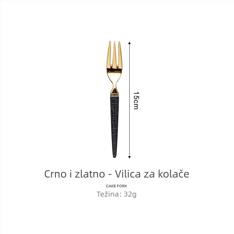 Set pribora od nehrđajućeg čelika 304 sa zmijskim uzorkom, zapadnjački stil: nož i vilica, žlica, uključujući nož i vilicu za steak, kašičicu za kavu i žlicu za večeru