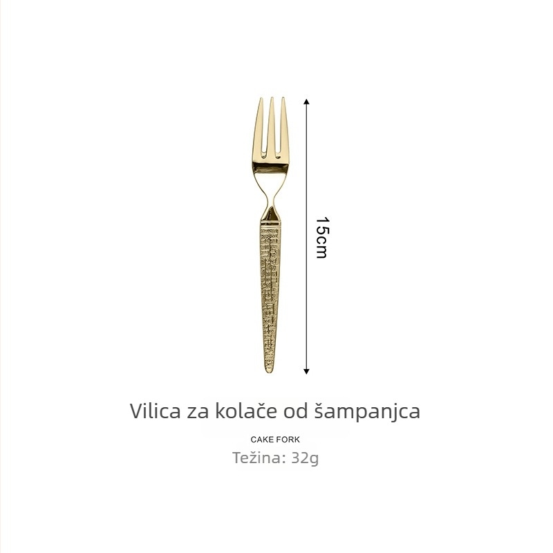 Set pribora od nehrđajućeg čelika 304 sa zmijskim uzorkom, zapadnjački stil: nož i vilica, žlica, uključujući nož i vilicu za steak, kašičicu za kavu i žlicu za večeru