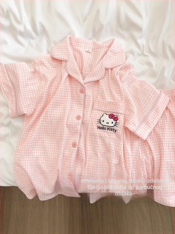 Dječji ljetni pidžama set – Cloud Cotton, 100% poliester, kratki rukavi, tanki materijal