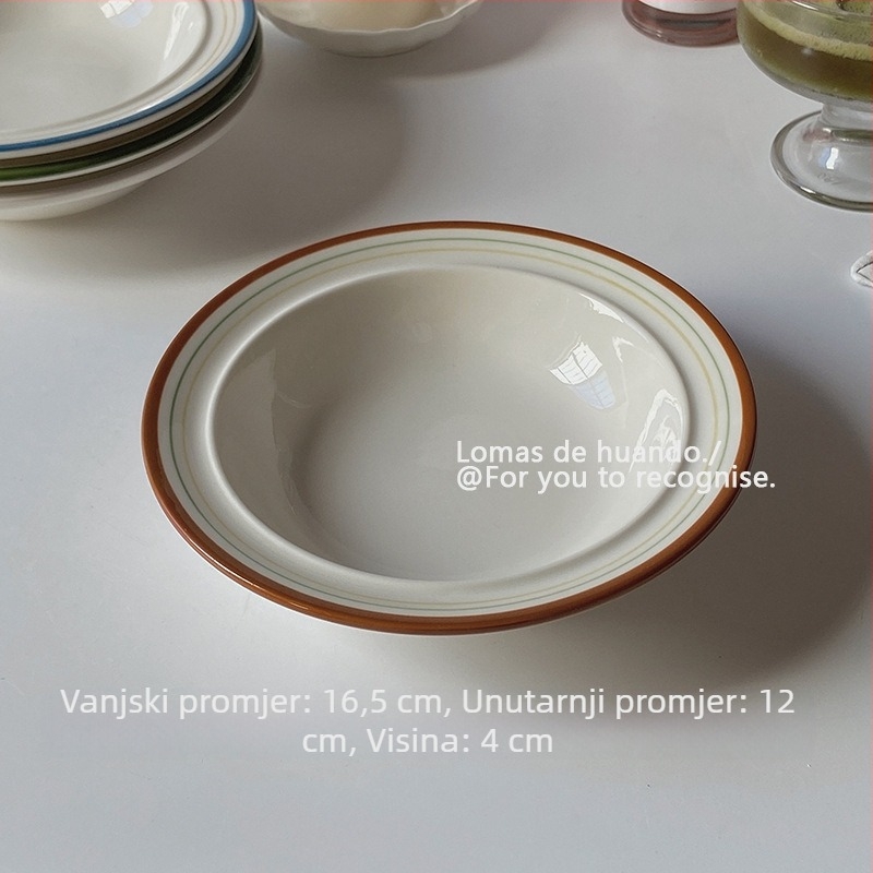 Porcelanska zdjela za doručak i desert, francuski stil, podglazurno bojanje, retro dizajn za sladoled
