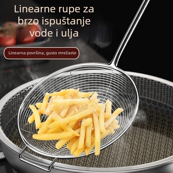 Nehrđajući čelik, duga drška, kuhinjska mrežica za prženje – kvaliteta hrane, za rezance, knedle i hot pot