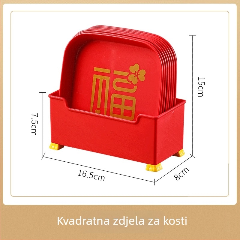 Plastični tanjur s hranom visoke kvalitete, s bazom, za voće i grickalice, izdanje Godine zmije, za kućnu blagovaonu.