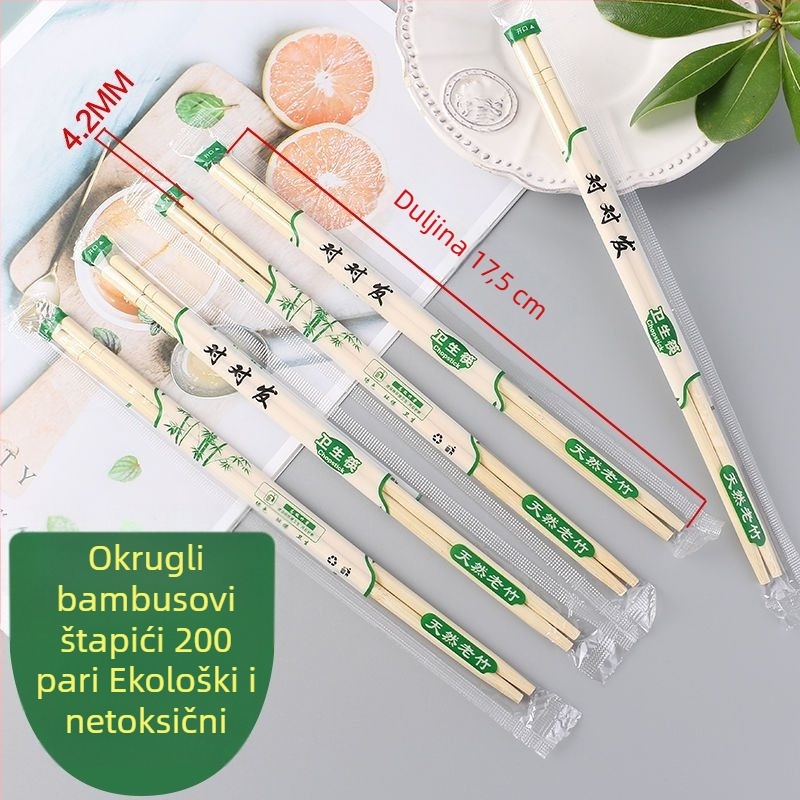 Jednokratni bambus štapići i zdjela za mačke – set za doručak, dostavu, restorane i kućnu upotrebu; pogodno za vjenčane bankete; veleprodaja.
