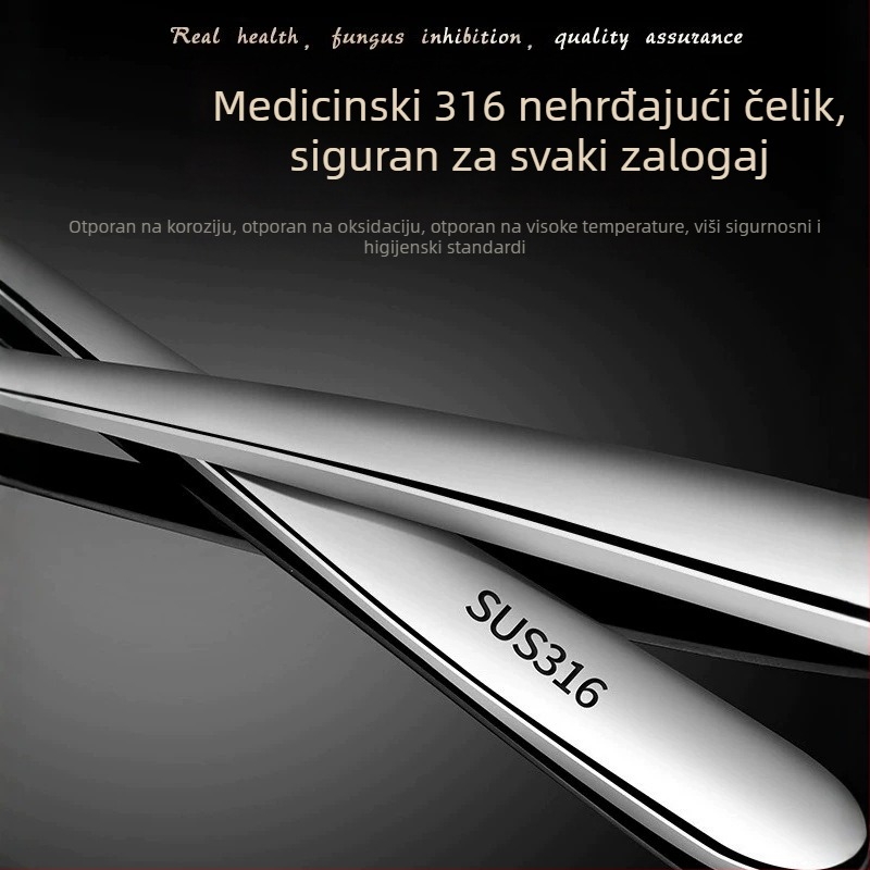 Set pribora od 316 nehrđajućeg čelika, europskog stila: nož, nož za steak, vilice i žlice – kućna upotreba, zapadnjački stil objedovanja
