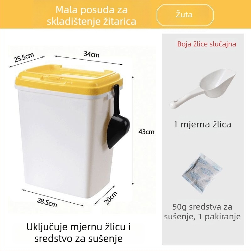 Visokokapacitetni spremnik za hranu kućnih ljubimaca, za pse i mačke – plastični spremnik hrane s otporom na vlagu i dvostrukim brtvama