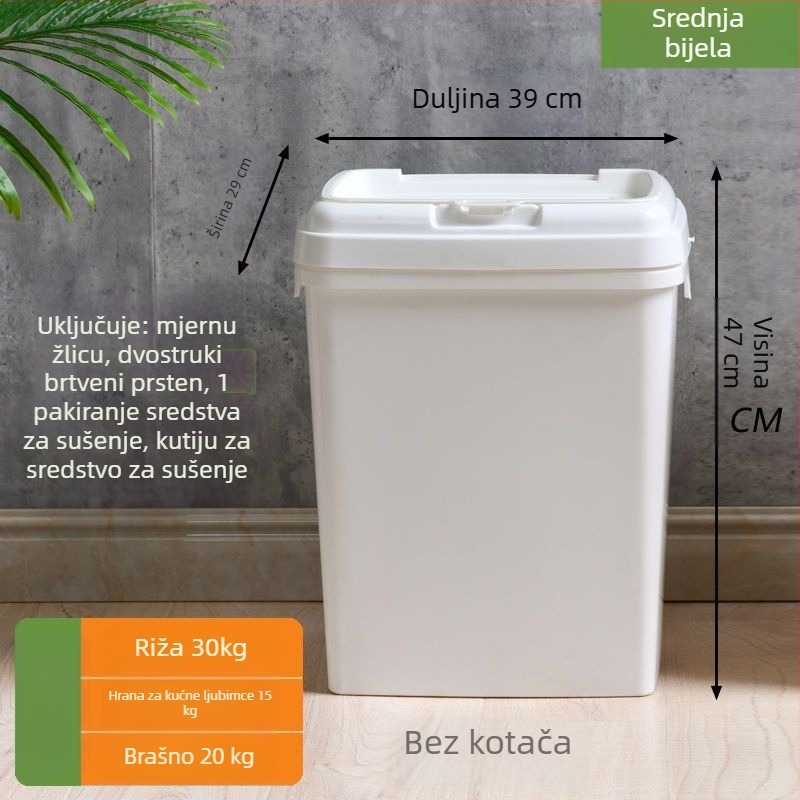 Visokokapacitetni spremnik za hranu kućnih ljubimaca, za pse i mačke – plastični spremnik hrane s otporom na vlagu i dvostrukim brtvama