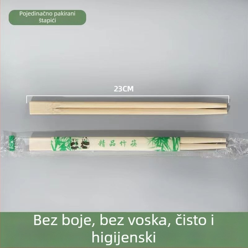 Na veliko jednokratne štapiće za jelo od visokokvalitetnog bambusa, pojedinačno pakirane za hotele i restorane