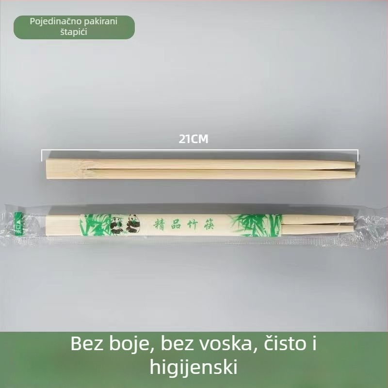 Na veliko jednokratne štapiće za jelo od visokokvalitetnog bambusa, pojedinačno pakirane za hotele i restorane