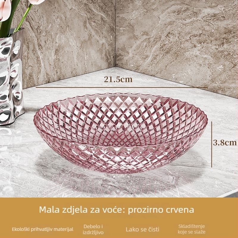 Prozirni pladanj za voće – lagani luksuz, pladanj za voće, užine i slatkiši za dnevni boravak