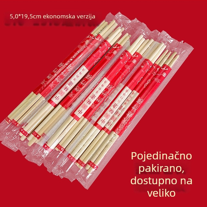 Jednokratne štapiće za jelo, individualno pakirane, prehrambeno sigurnog kvaliteta, za restorane, dostavu i kućnu upotrebu, 50 parova
