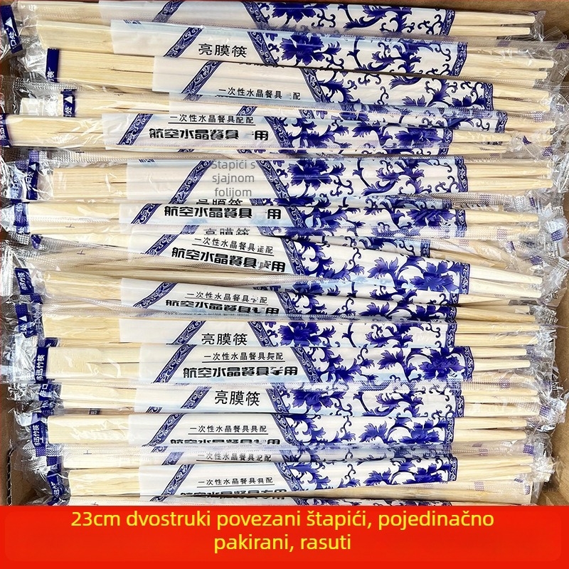 Jednokratne štapiće za jelo, individualno pakirane, prehrambeno sigurnog kvaliteta, za restorane, dostavu i kućnu upotrebu, 50 parova