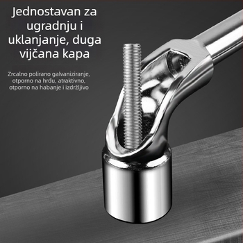 L-oblik ključ sa soketom, 7-oblikim dvostruko glavnim savijeni cijev, perforirani vanjski šesterokut, frezirani soket ključ
