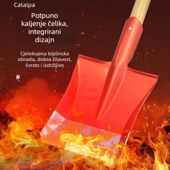 Lopata od mangan čelika za kopanje tla, kućna upotreba, uklanjanje snijega, plosnata glava, kvadratna lopata za gradilišta i poljoprivredu