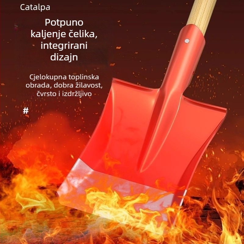 Lopata od mangan čelika za kopanje tla, kućna upotreba, uklanjanje snijega, plosnata glava, kvadratna lopata za gradilišta i poljoprivredu