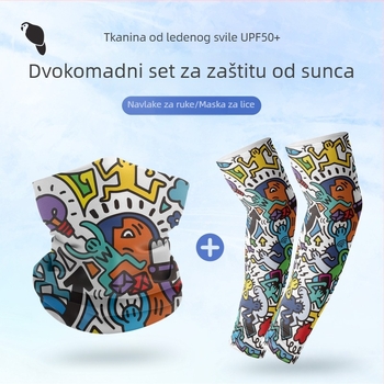 Maska za vožnju biciklom s UV zaštitom i Ice Silk marama za glavu te rukavi za vanjsku upotrebu
