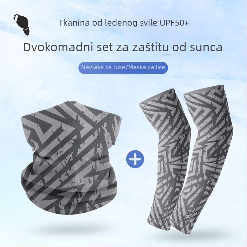 Maska za vožnju biciklom s UV zaštitom i Ice Silk marama za glavu te rukavi za vanjsku upotrebu
