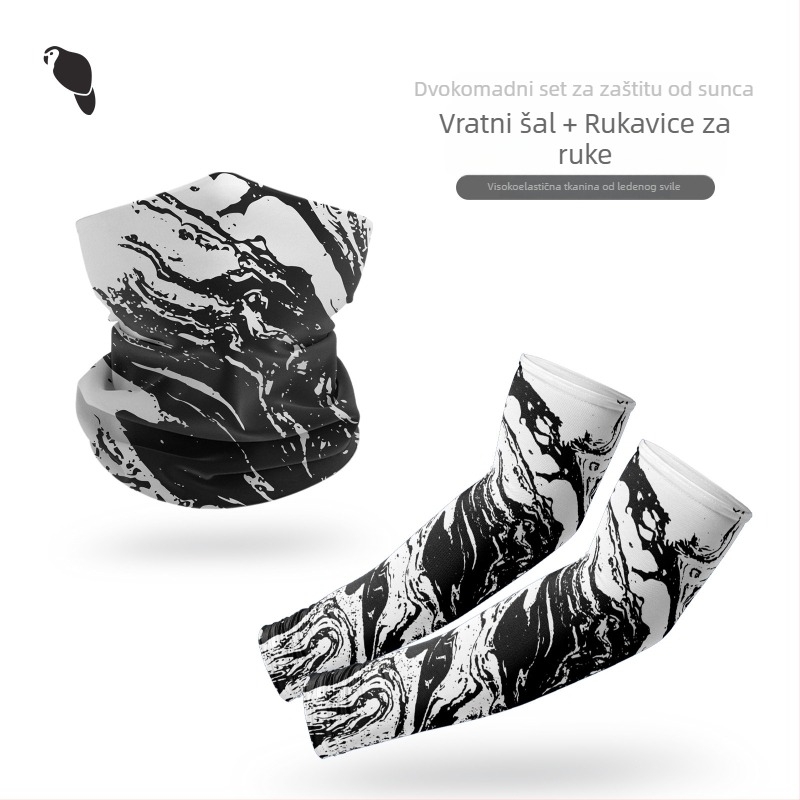 Maska za vožnju biciklom s UV zaštitom i Ice Silk marama za glavu te rukavi za vanjsku upotrebu