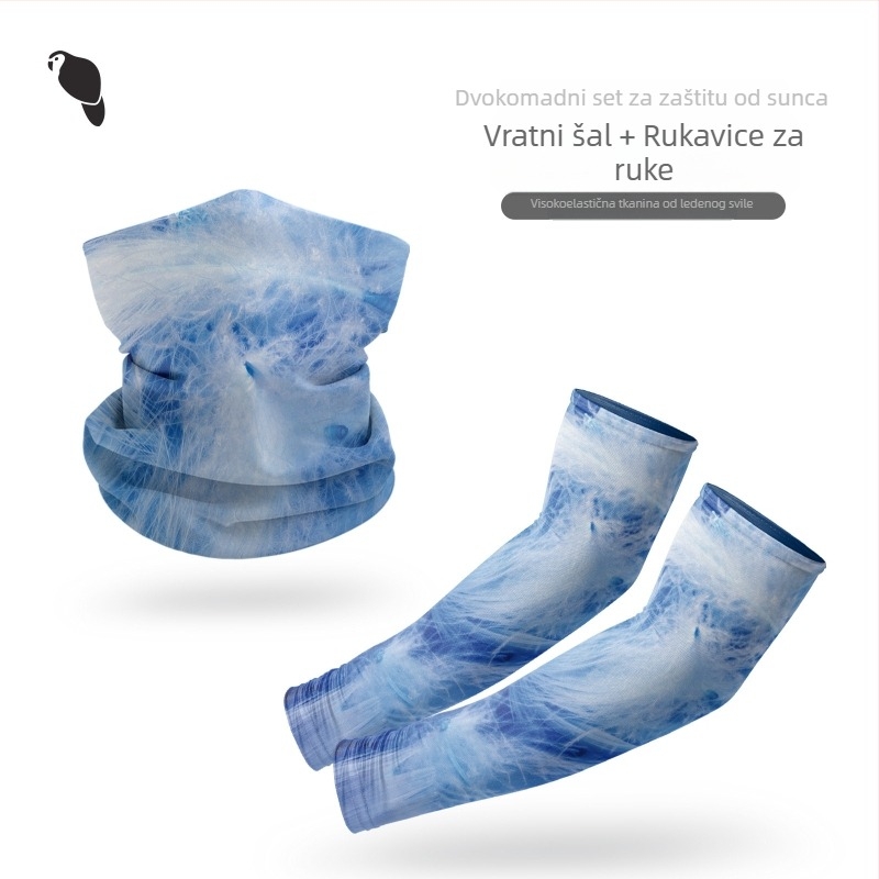 Maska za vožnju biciklom s UV zaštitom i Ice Silk marama za glavu te rukavi za vanjsku upotrebu