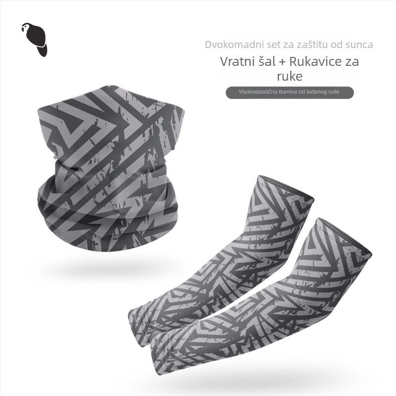 Maska za vožnju biciklom s UV zaštitom i Ice Silk marama za glavu te rukavi za vanjsku upotrebu