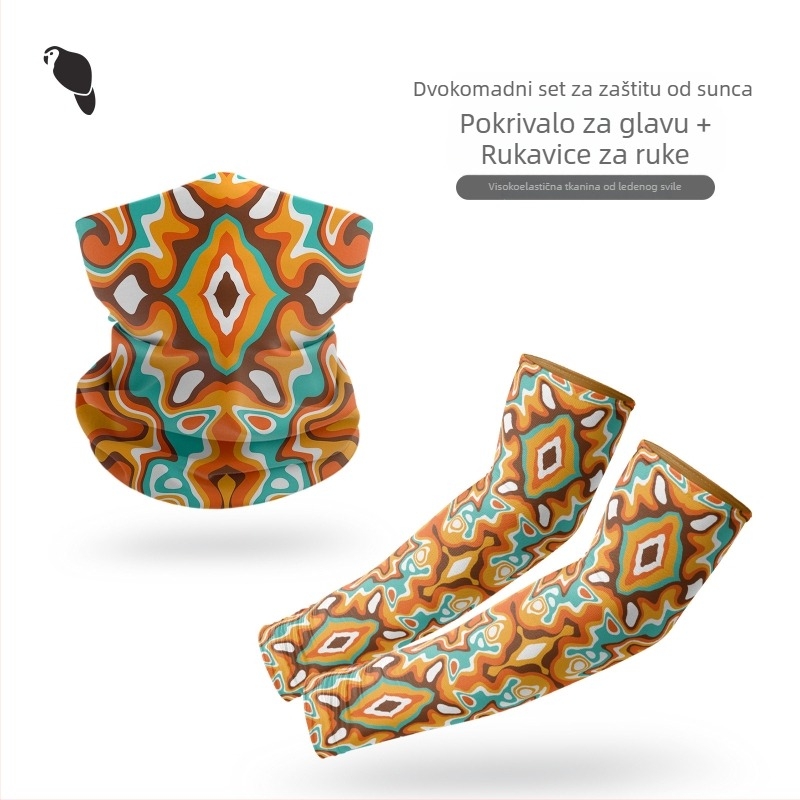 Maska za vožnju biciklom s UV zaštitom i Ice Silk marama za glavu te rukavi za vanjsku upotrebu