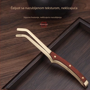 Set od tri čajne klipse za Kung Fu ceremoniju čaja, dodaci: čajne klipse, protuklizne šalice, bakreno-dreveni klipovi, četkica za čaj, strugalica za vodu čaja