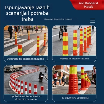 TPU upozoravajući stubovi visoke elastičnosti, čvrsti i otporni na kompresiju, otporni na udarce i vraćanje, vanjski reflektirajući stubovi, zaštitni film visoke čvrstoće